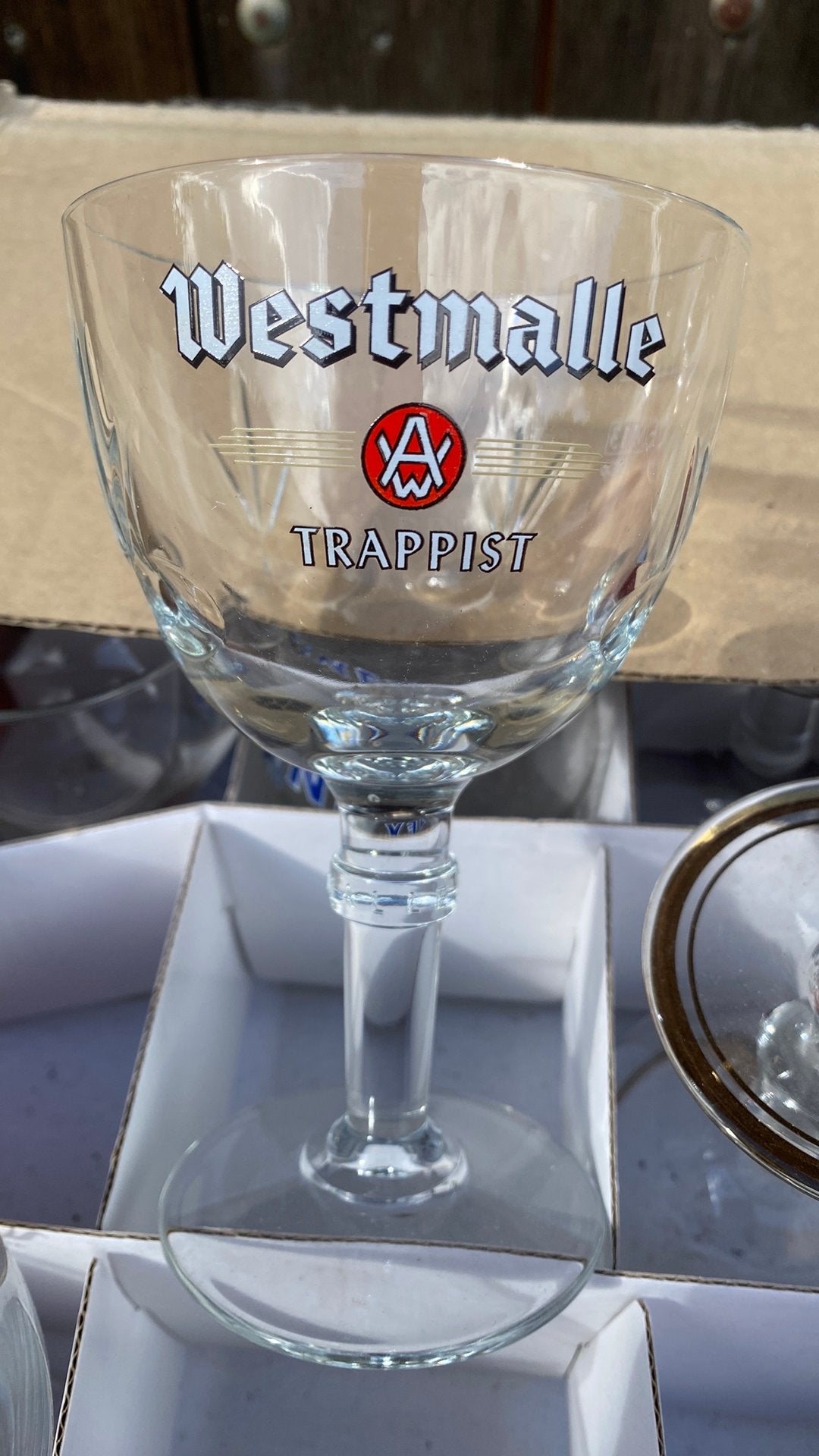 Geslepen glas westmalle 17 cl, Verzamelen, Ophalen, Zo goed als nieuw