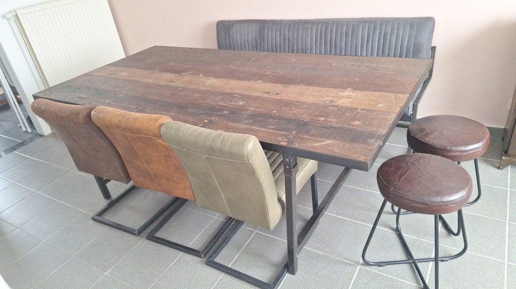 Table à manger en bois de manguier, Maison & Meubles, Comme neuf, 100 à 150 cm, Enlèvement, 200 cm ou plus
