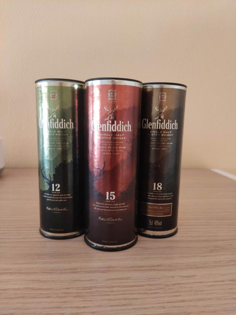 Whisky écossais single malt Glendfiddich 3*5cl, Enlèvement ou Envoi