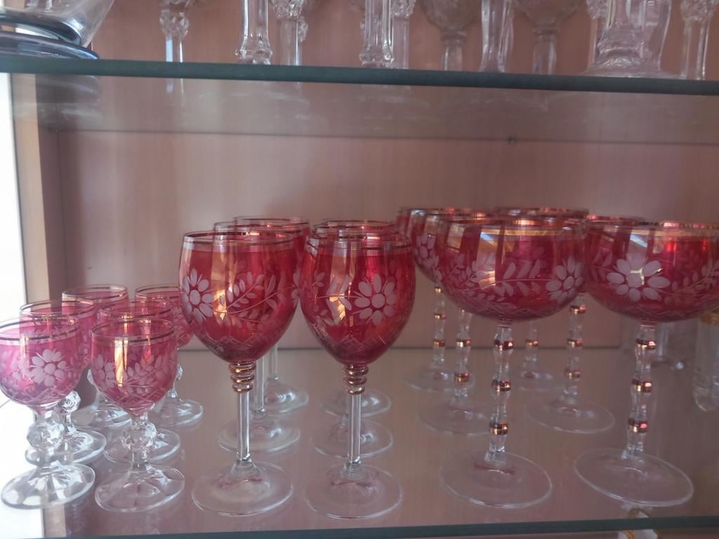 Wijnglazen kristal vintage 18 stuks, Antiek en Kunst, Ophalen