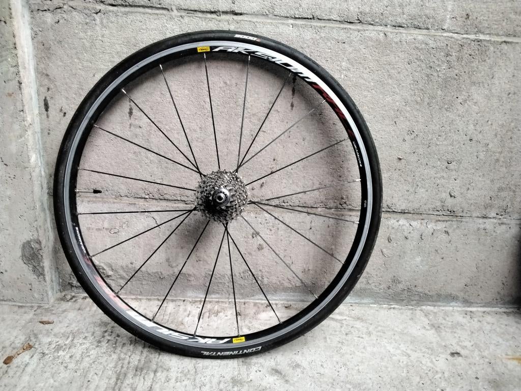 Roue arrière Mavic Aksium 700c + Ultegra 10v + GP5000, Enlèvement ou Envoi, Pneu