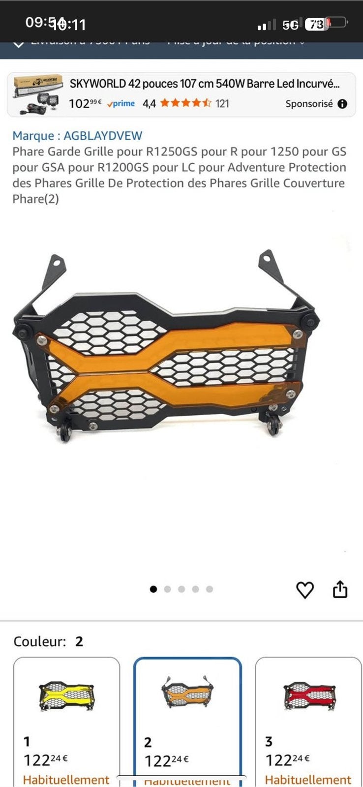 Neuf Protection phares BMW GS1250 feux avant type lone rider, Motoren, Ophalen of Verzenden, Zo goed als nieuw