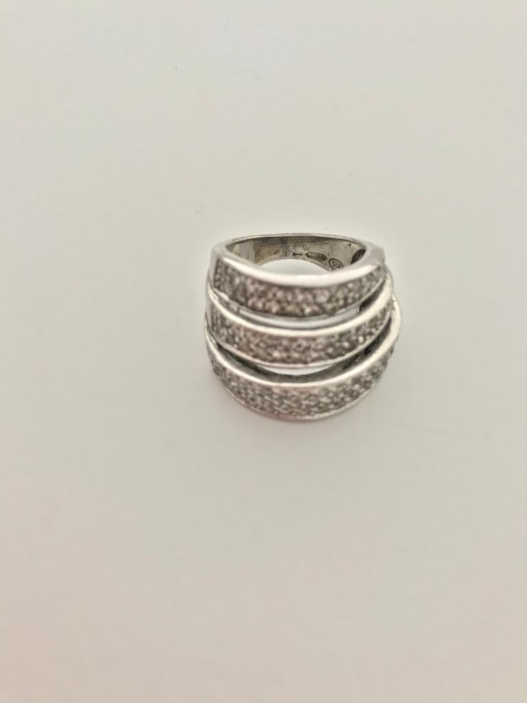 Bague en argent, Bijoux, Sacs & Beauté, Enlèvement ou Envoi, Comme neuf, 17 à 18, Argent