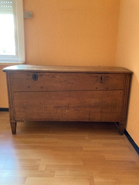 mooie oude eiken kist, Maison & Meubles, Accessoires pour la Maison | Coffres, Utilisé, Chêne, Enlèvement