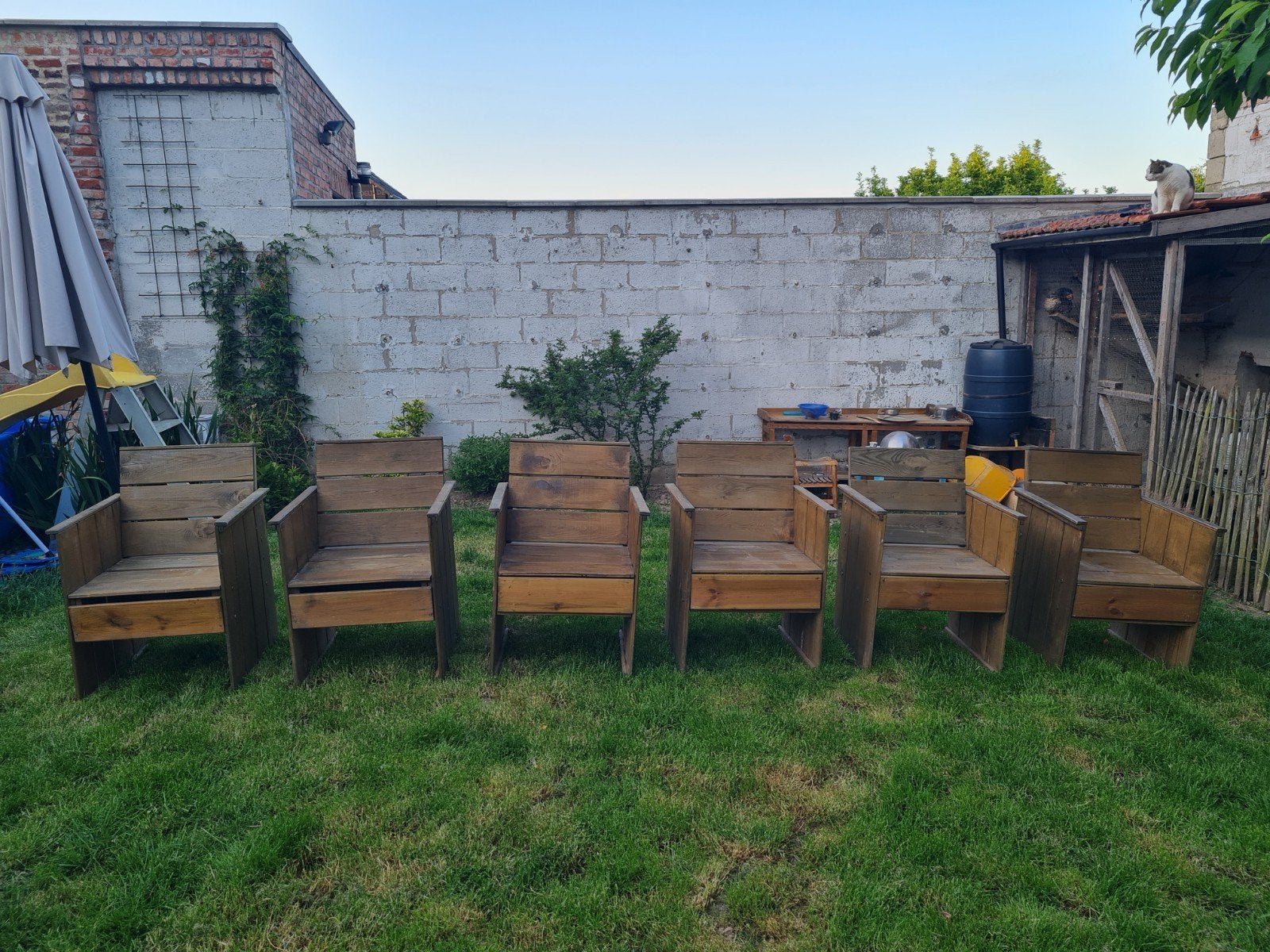 Chaises de jardin en bois robustes, Enlèvement