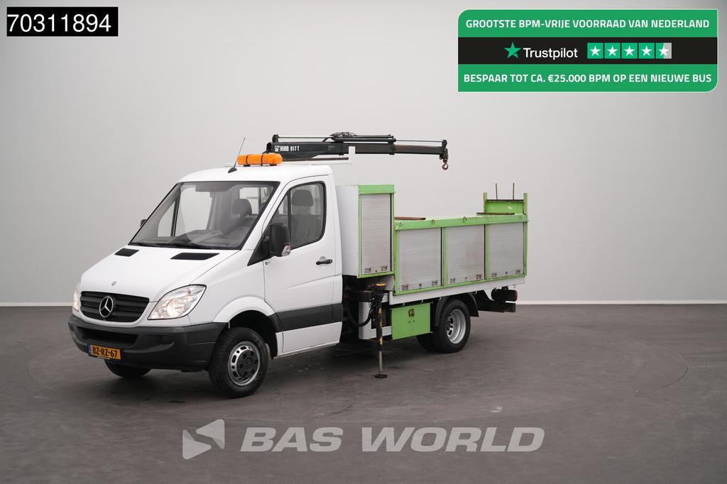 Mercedes Sprinter 510 CDI Kraanwagen Dubbellucht HIAB 071T-2, Auto's, 3390 kg, Euro 5, Stof, Gebruikt