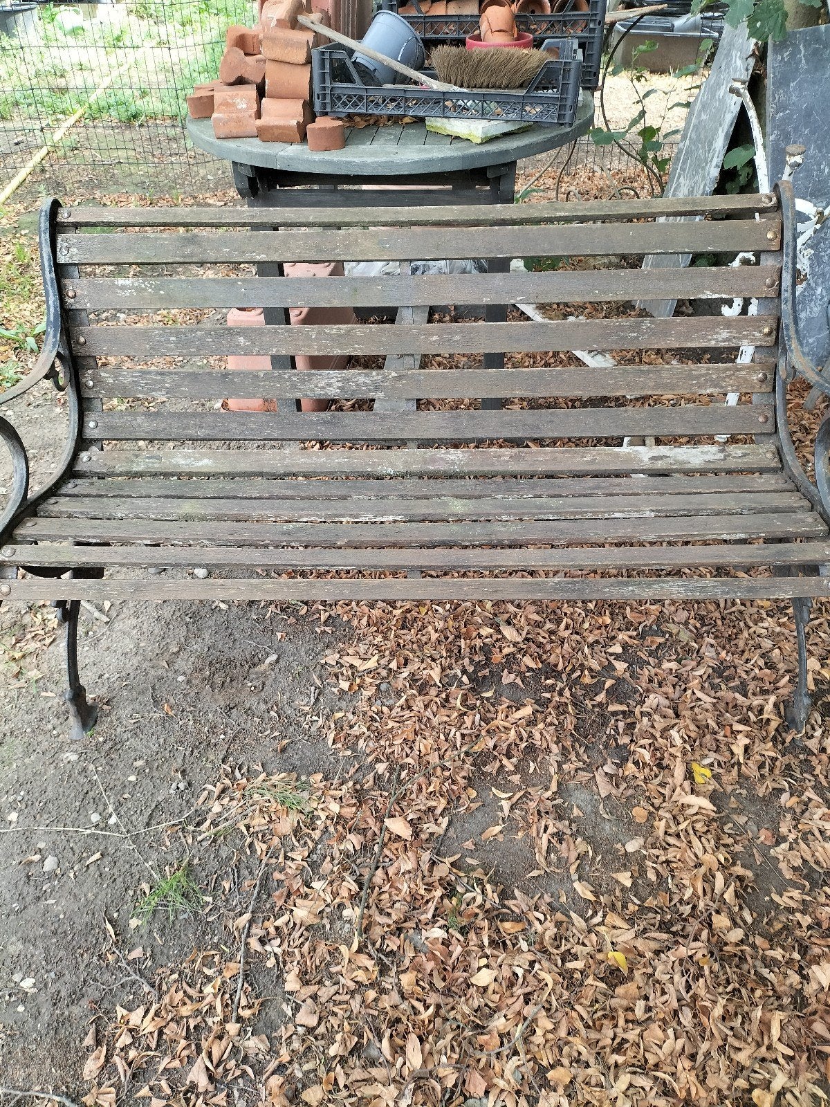 gietijzeren oude tuinbank, Ophalen