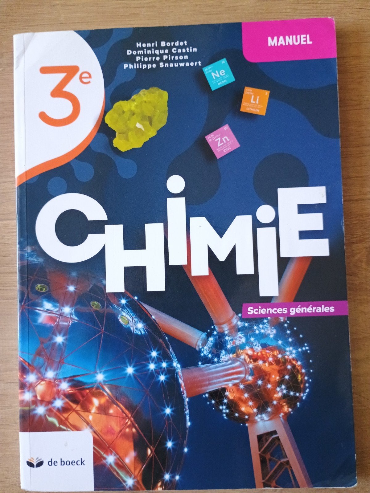 Chimie 3e - Sciences générales" (Éditions De Boeck), Comme neuf