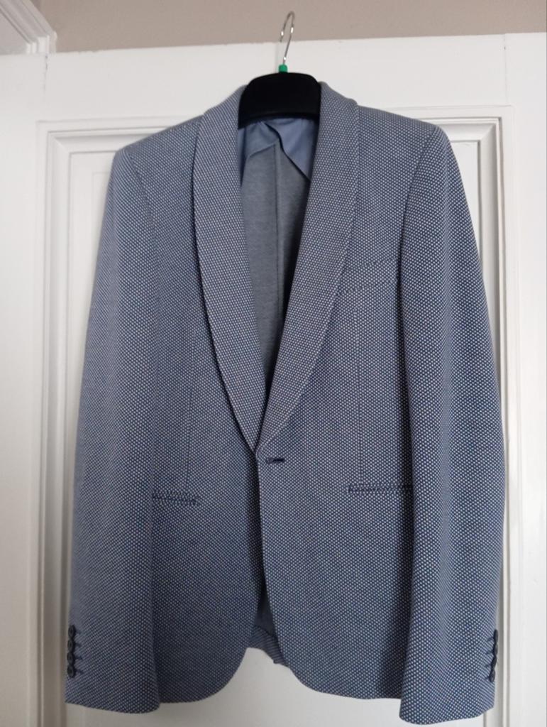 Van Gils, blazer in white and blue, sneaker fit, size 52, Ophalen of Verzenden