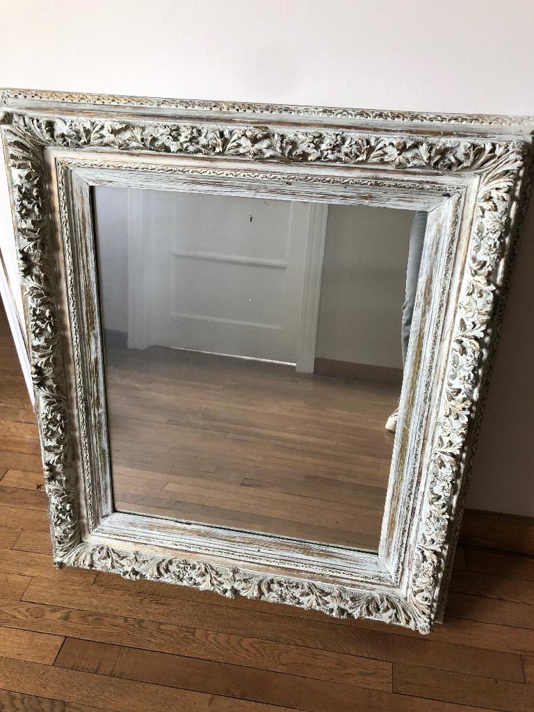 Miroir ancien, Antiquités & Art, Enlèvement, Rectangulaire, 50 à 100 cm, Moins de 100 cm