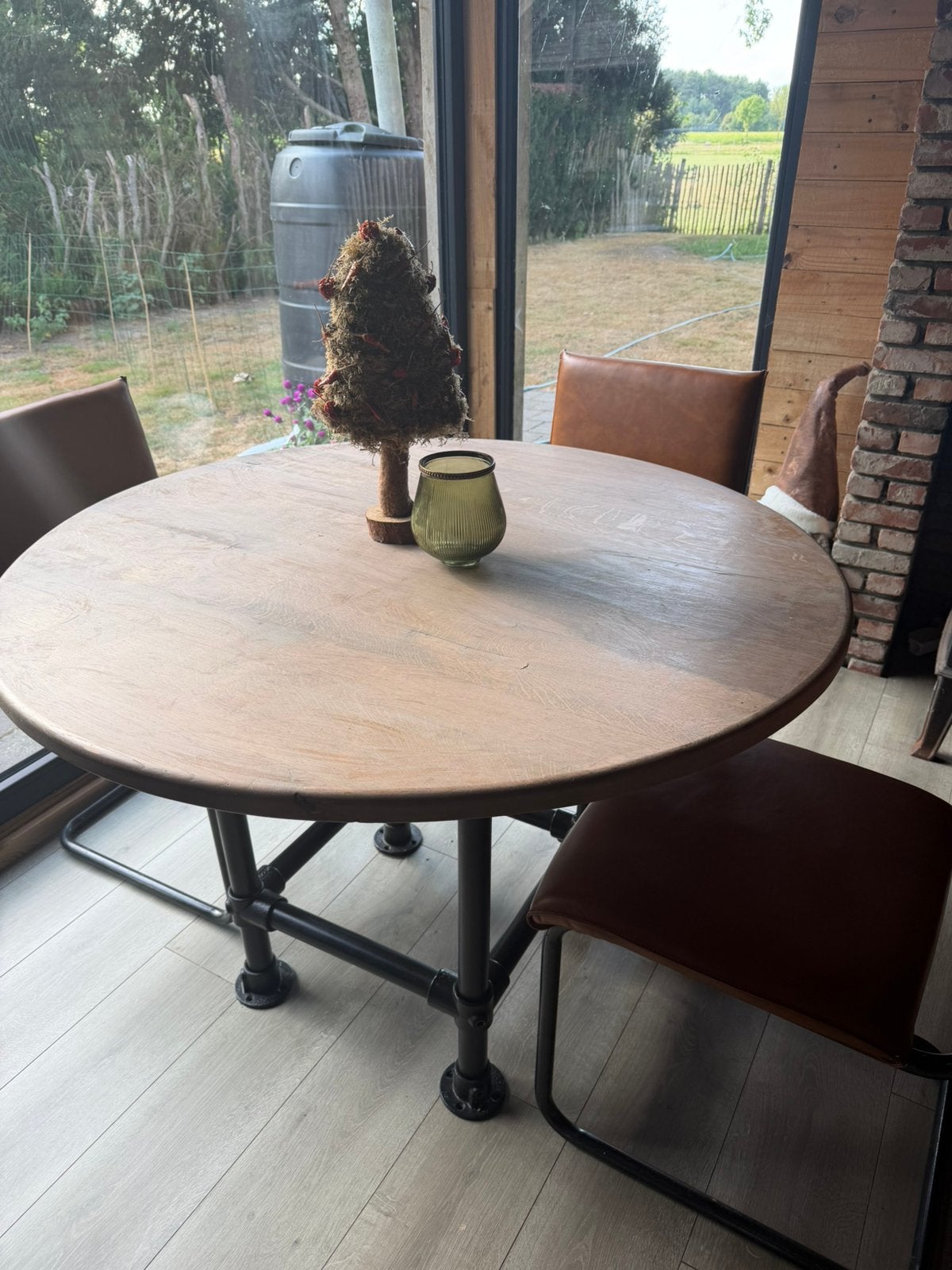 Ronde tafel met 4 stoelen, Huis en Inrichting, Tafels | Eettafels, Ophalen, Zo goed als nieuw