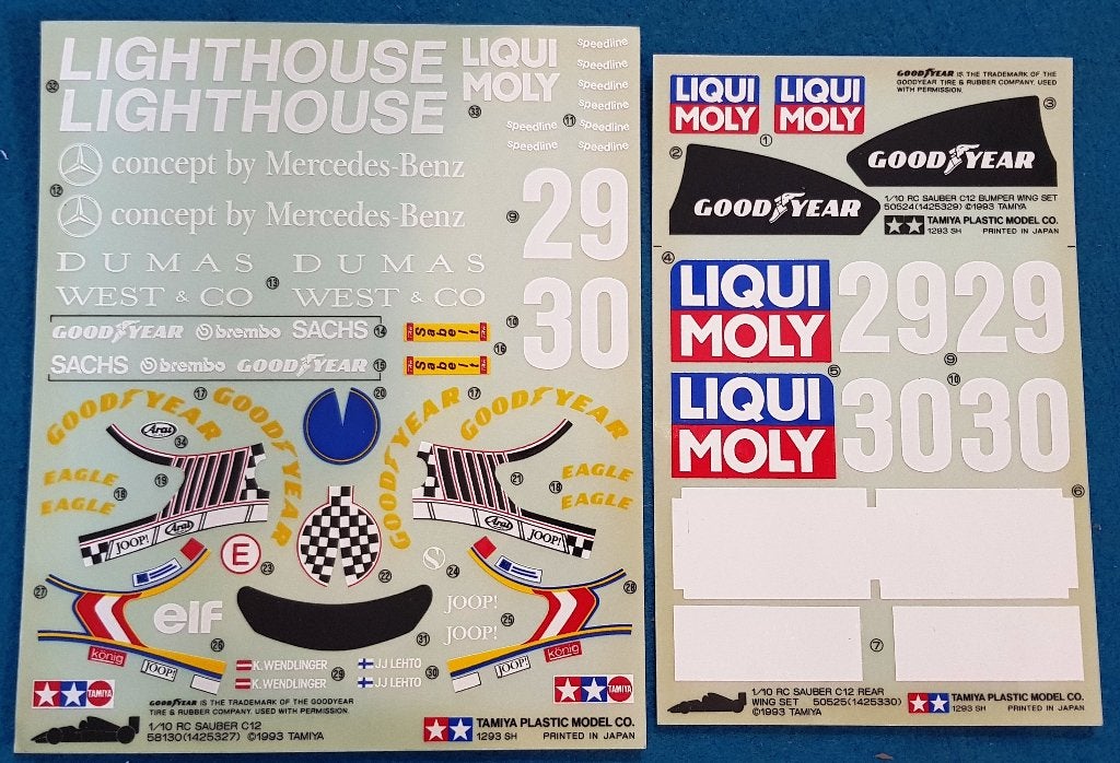 Vintage en originele Tamiya Sauber C12 + Front/Rear decals, Elektro, Verzenden, Nieuw, Schaal 1:10