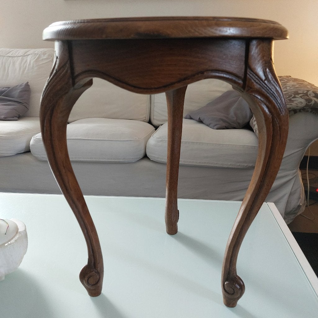 ronde voetstuk/massief houten bijzettafel in Louis XV-stijl, Antiek en Kunst, Ophalen