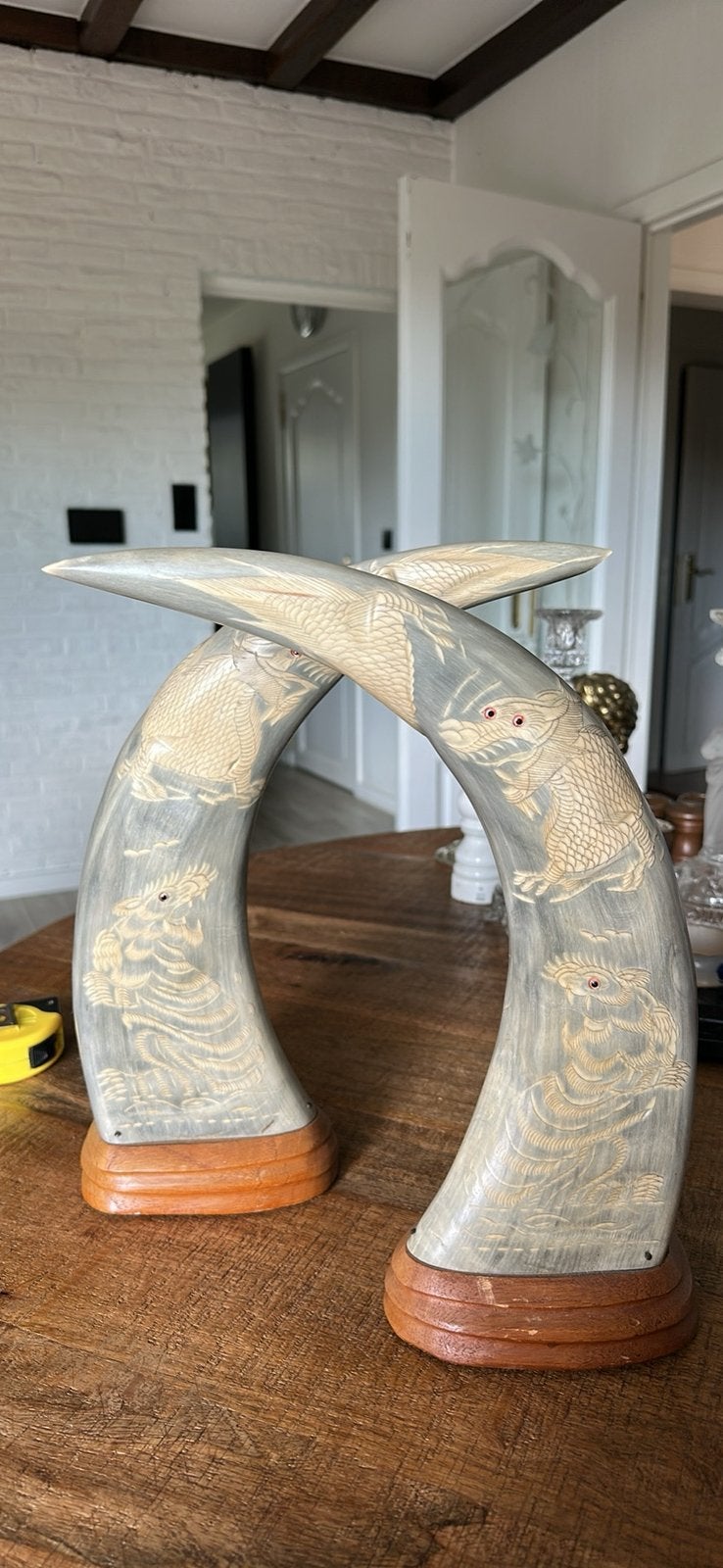 2 x hoorns, Ophalen, Zo goed als nieuw, Vintage