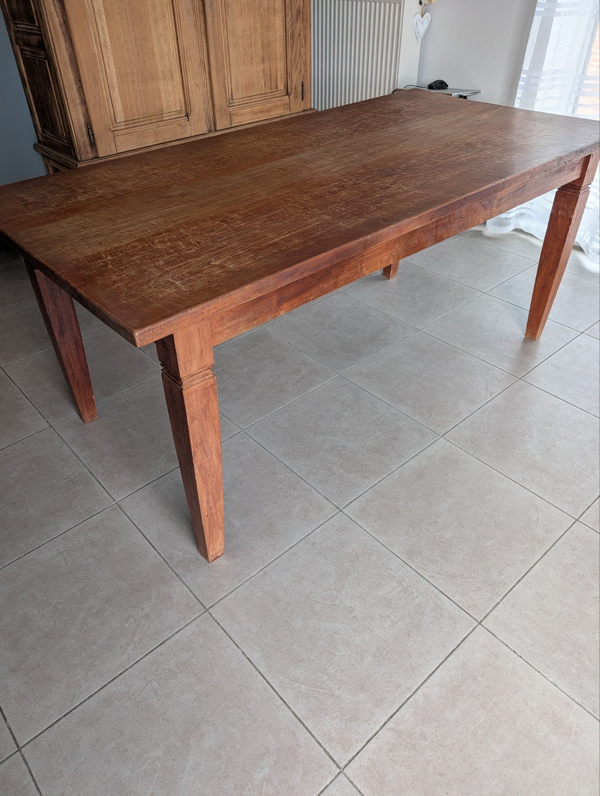 Antieke robuuste tafel, Ophalen, Gebruikt, 50 tot 100 cm, 150 tot 200 cm