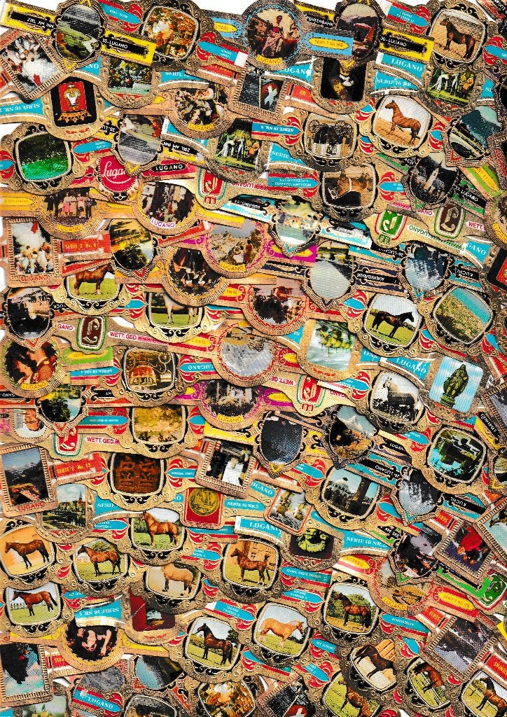 lot van 1000 stuks oude sigarenbandjes van Lugano,, Verzamelen, Ophalen of Verzenden, Gebruikt, Sigarenbandjes