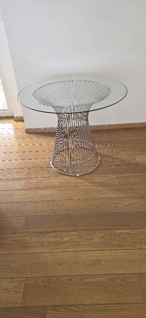 Eettafel Knoll Platner, Ophalen, Gebruikt, 50 tot 100 cm, Glas