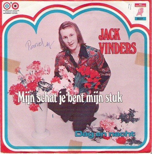 vinylsingle jack vinders-- mijn schat je bent mijn stuk---, CD & DVD, Enlèvement ou Envoi, Utilisé, 7 inch, Pop