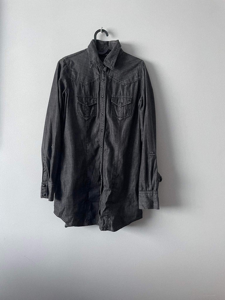 CHEMISE en jeans gris noir M, Enlèvement ou Envoi, Comme neuf, Gris