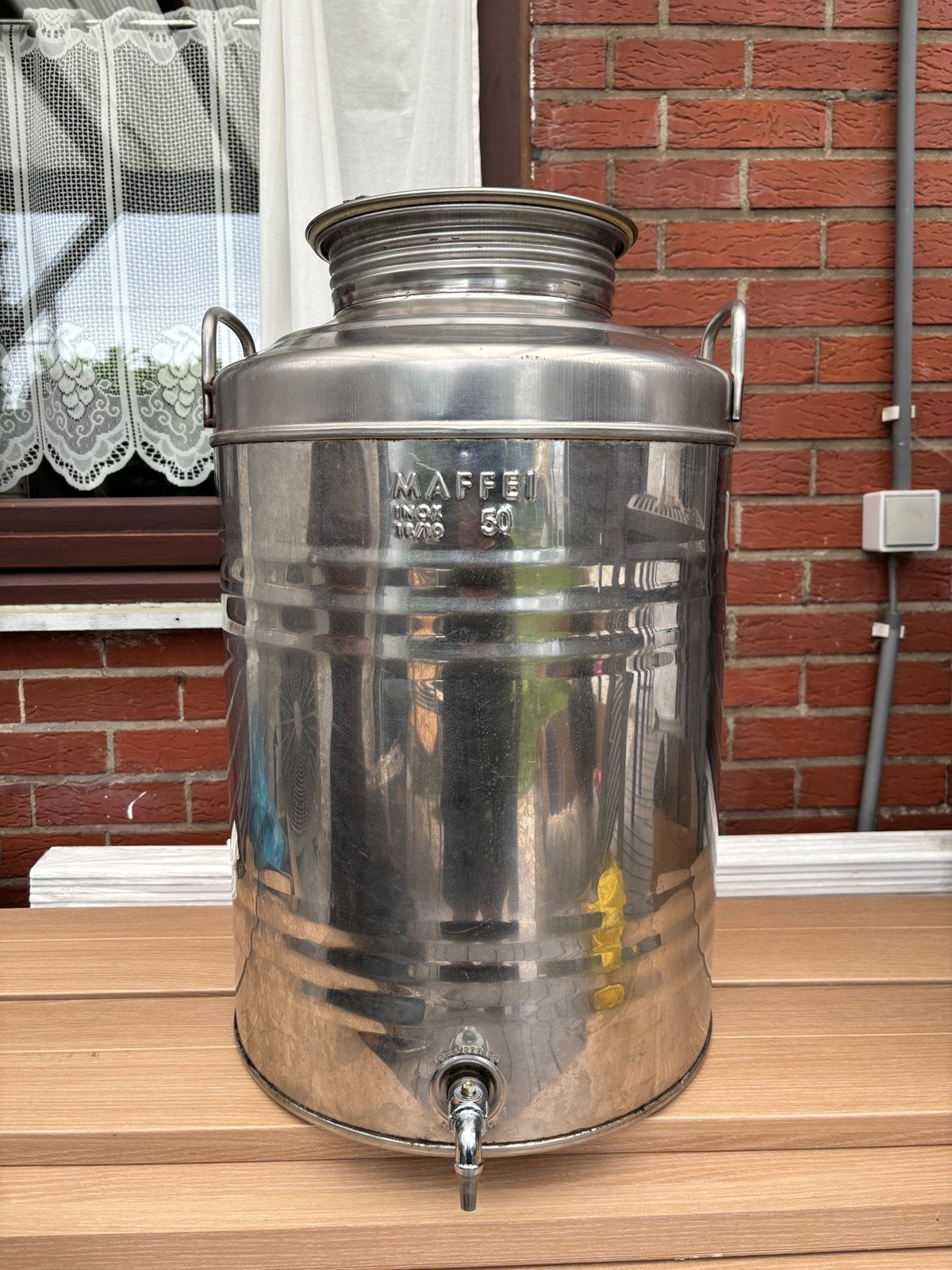 Fût / Bidon de stockage en Inox MAFFEI 50 L – Excellent état, Pot de stockage, Enlèvement, Comme neuf
