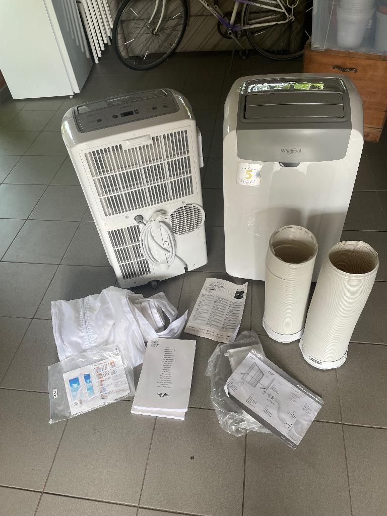 2 x Mobiele Airco Whirlpool PAcw212CO, Elektronische apparatuur, Airco's, Ophalen, Timer, Zo goed als nieuw, Koelen en Ontvochtigen