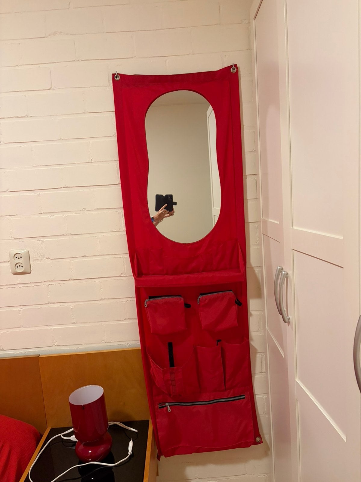 Rode hippe Ikea hangorganiser badkamer, Ophalen, Zo goed als nieuw, Minder dan 50 cm, 150 tot 200 cm