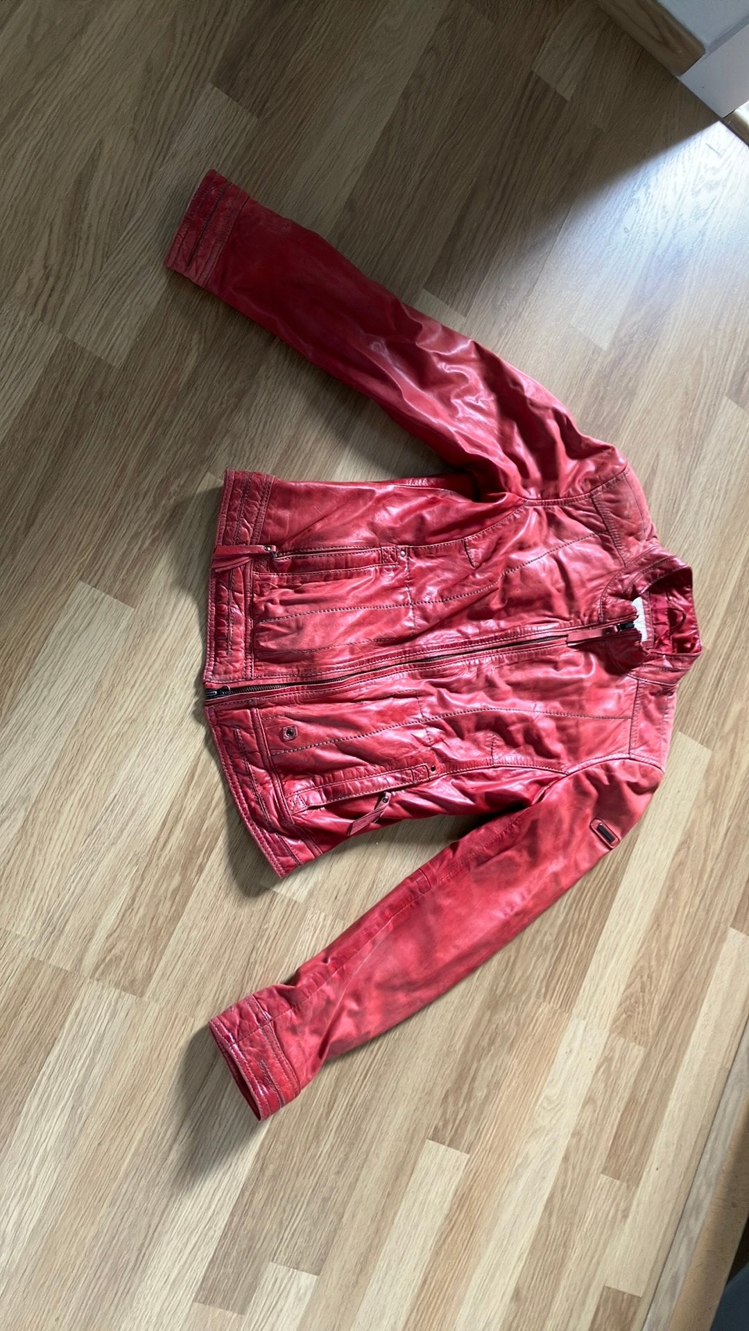 Milestone rood leder jacket, Ophalen of Verzenden, Gedragen, Rood