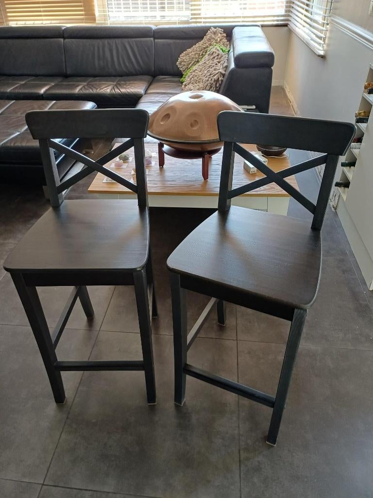 2 barkrukken, Huis en Inrichting, Ophalen, Gebruikt, 60 tot 90 cm, Hout