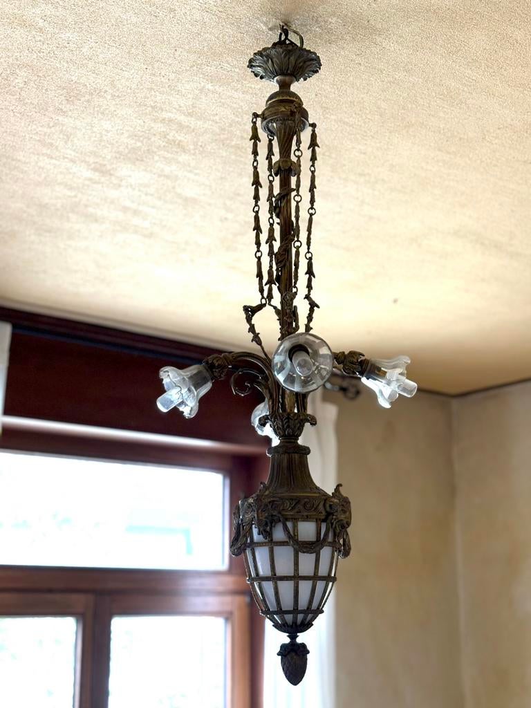 Antieke Franse Hallantaarn, Antiek en Kunst, Antiek | Verlichting, Ophalen