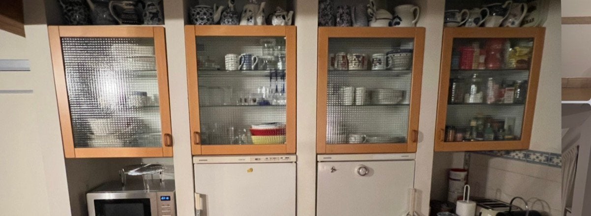 4 hangkasten keuken IKEA methode glazen deur, Ophalen, Gebruikt, Overige houtsoorten, Minder dan 150 cm