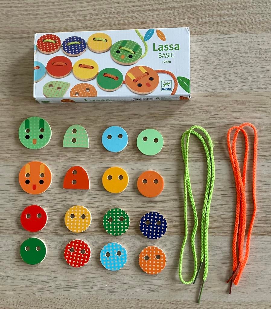 Knopen en touwtjesspel - Lassa Basic - Djeco, Kinderen en Baby's, Speelgoed | Educatief en Creatief, Ophalen, Zo goed als nieuw