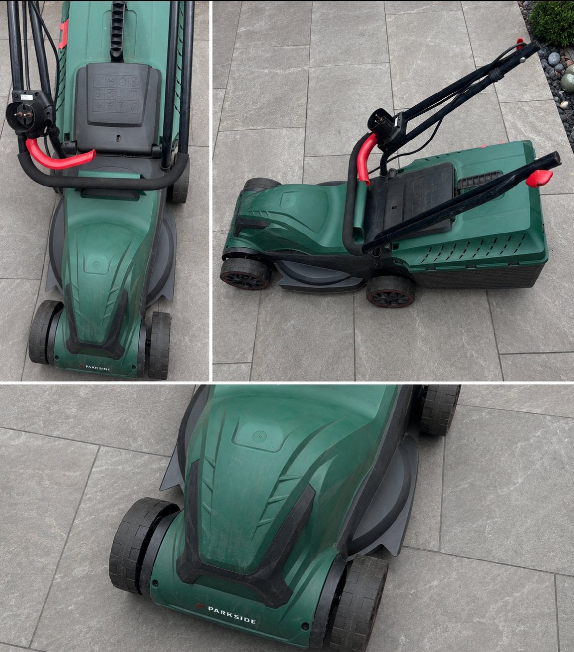 Tondeuse Parkside electrique, Jardin & Terrasse, Enlèvement, Utilisé, Tondeuses à gazon électriques, Bac de ramassage