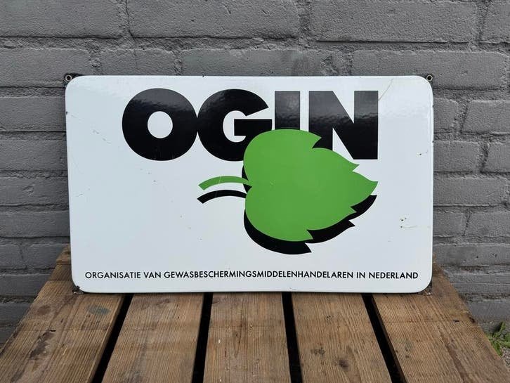 Vintage OGIN Emaille Reclamebord - Gewasbescherming