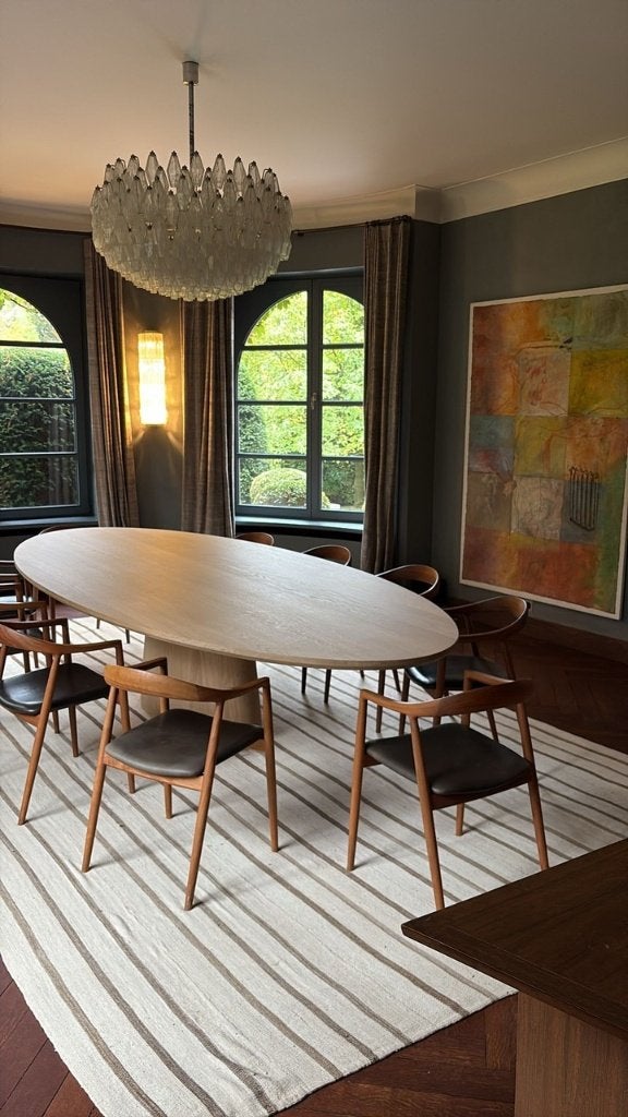 Table ovale Arnold de Vinck Copernic chêne 330x150, Maison & Meubles, 150 à 200 cm, Enlèvement, Utilisé, Chêne