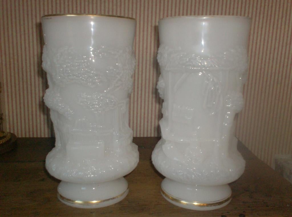 koppel antieke opaline vazen, Antiek en Kunst, Ophalen of Verzenden