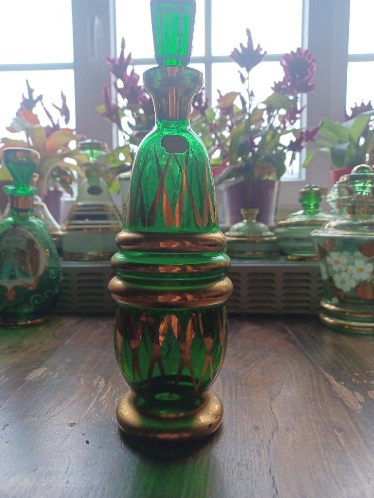 Booms Glas Karaf Ruitgoud (29 cm), Antiek en Kunst, Verzenden