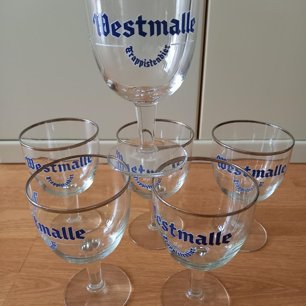 6 WESTMALLE TRAPPISTGLAZEN, Verzamelen, Ophalen of Verzenden