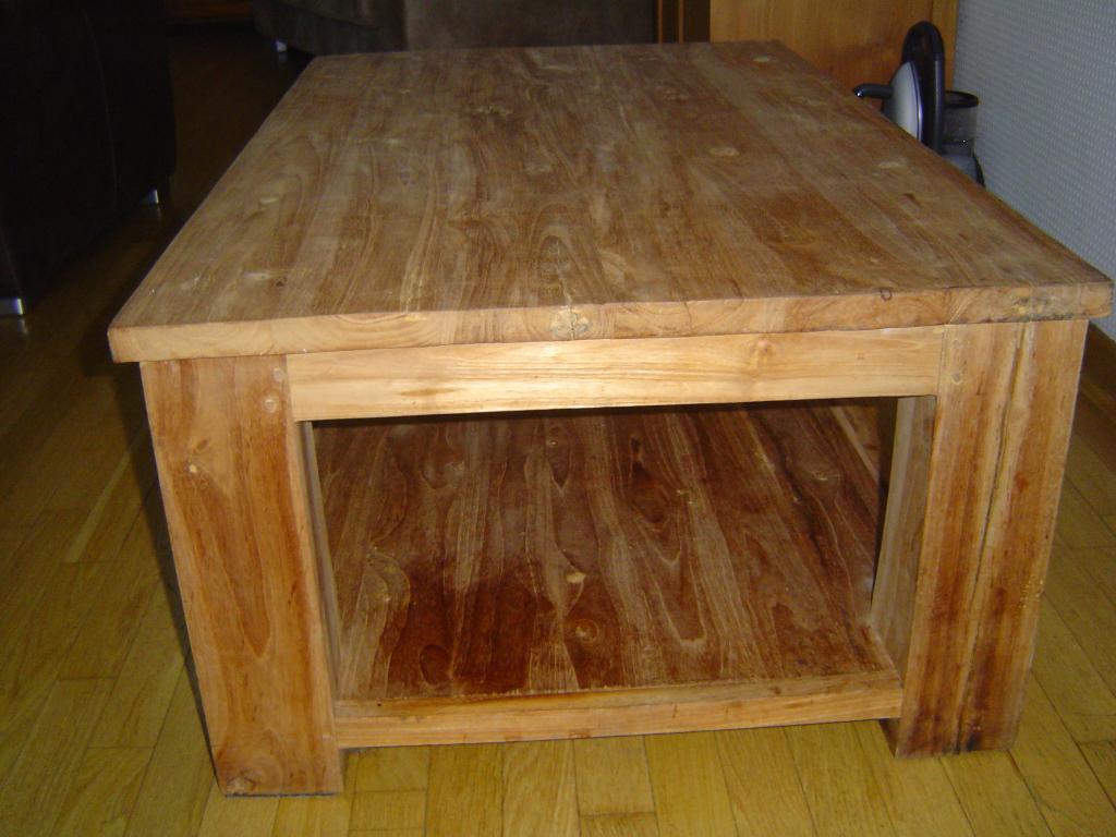 A vendre table salon en teck, Teck, 100 à 150 cm, Comme neuf, Enlèvement