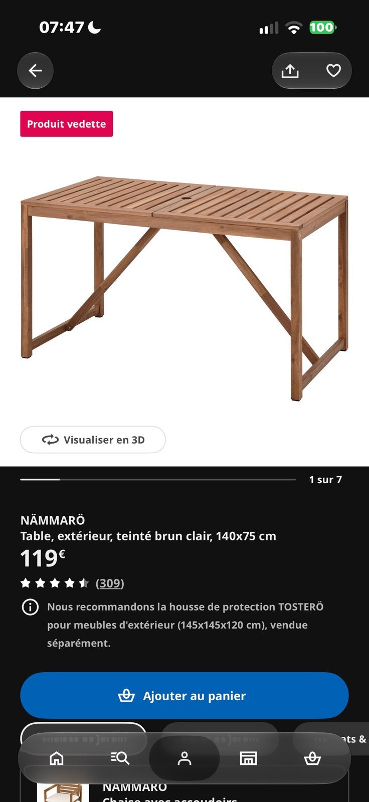 Table de jardin Ikea 140x75cm, Enlèvement, Comme neuf, Bois