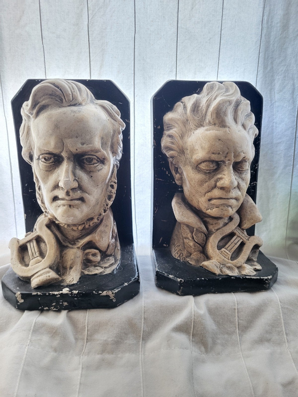 vintage boekensteunen Wagner & Beethoven, Antiek en Kunst, Ophalen