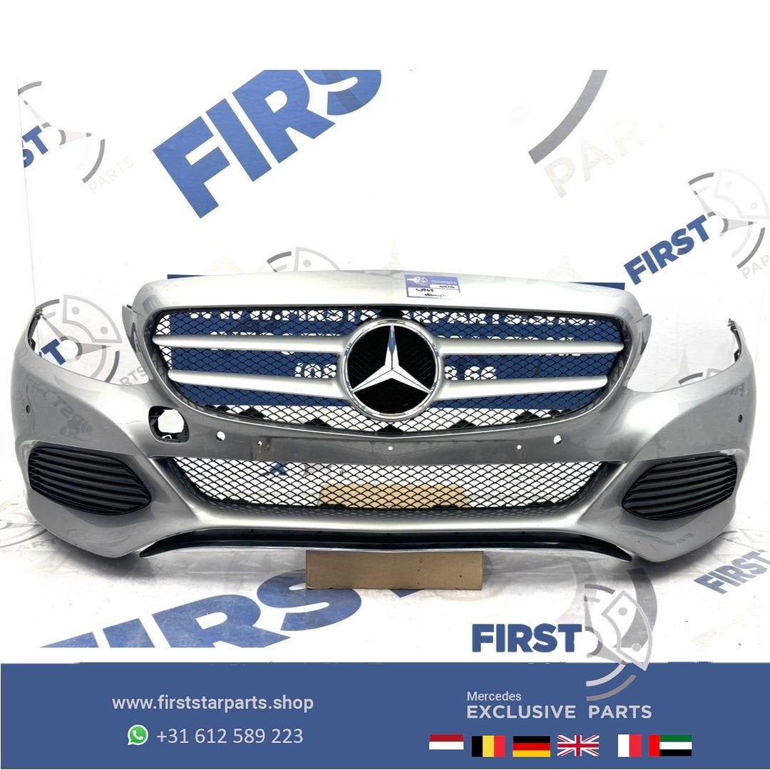 W205 C Klasse Voorbumper COMPLEET ZWART WIT GRIJS ORIGINEEL, Utilisé, -, Avant, -