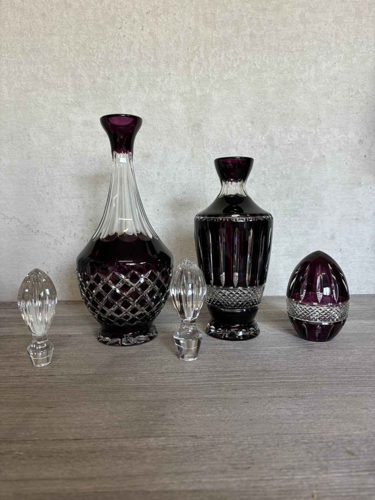 Aubergine Crystal handgeslepen kristallen decanteerder, Huis en Inrichting, Woonaccessoires | Vazen, Nieuw, Ophalen of Verzenden