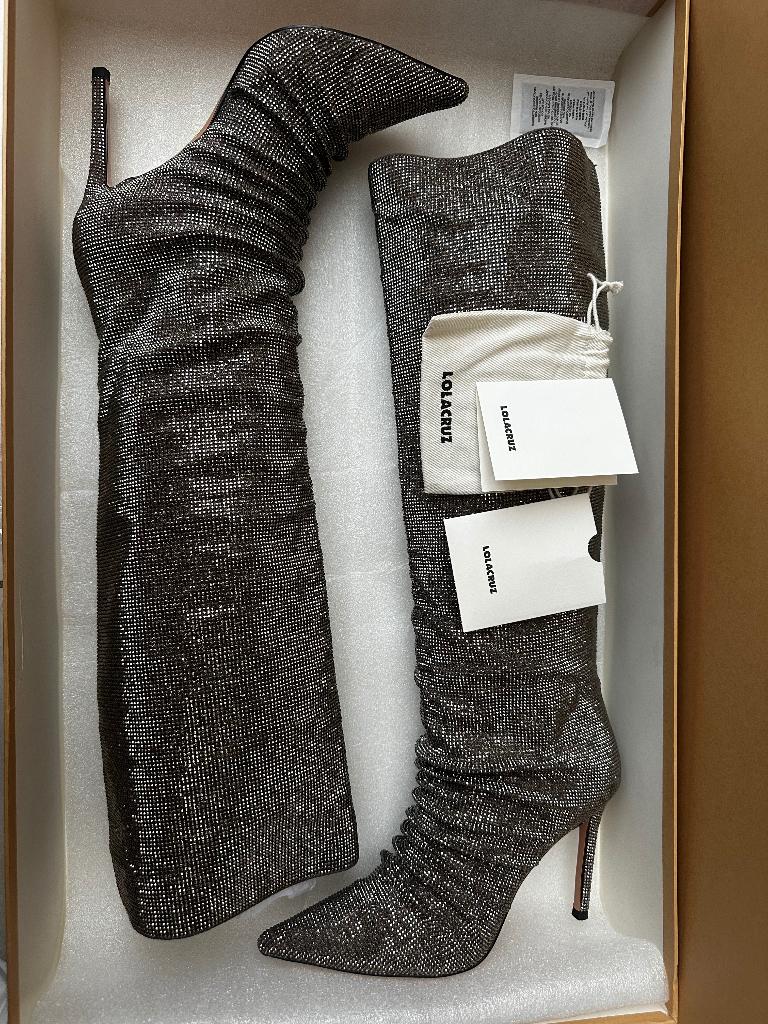 Bottes hautes brillantes, Kleding | Dames, Schoenen, Gedragen, Hoge laarzen, Grijs, Ophalen