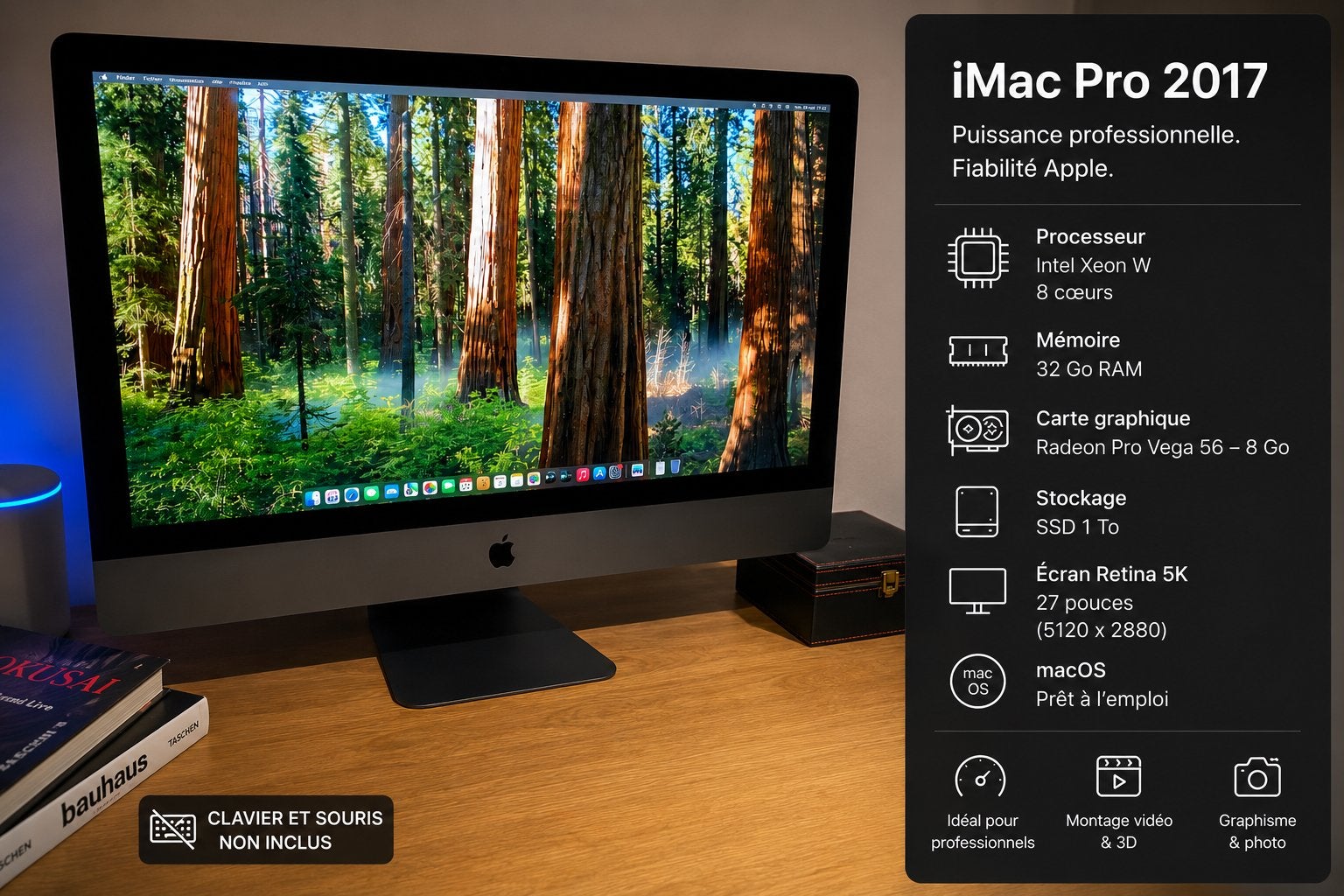 iMac Pro 27” 5K 2017 – Xeon 8C – 32Go – Vega 56 – SSD 1To, Ophalen, Gebruikt