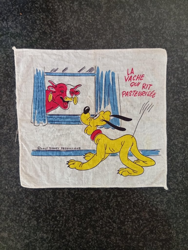 Mouchoir publicitaire "La vache qui rit/Walt Disney", Enlèvement ou Envoi, Comme neuf, Ustensile