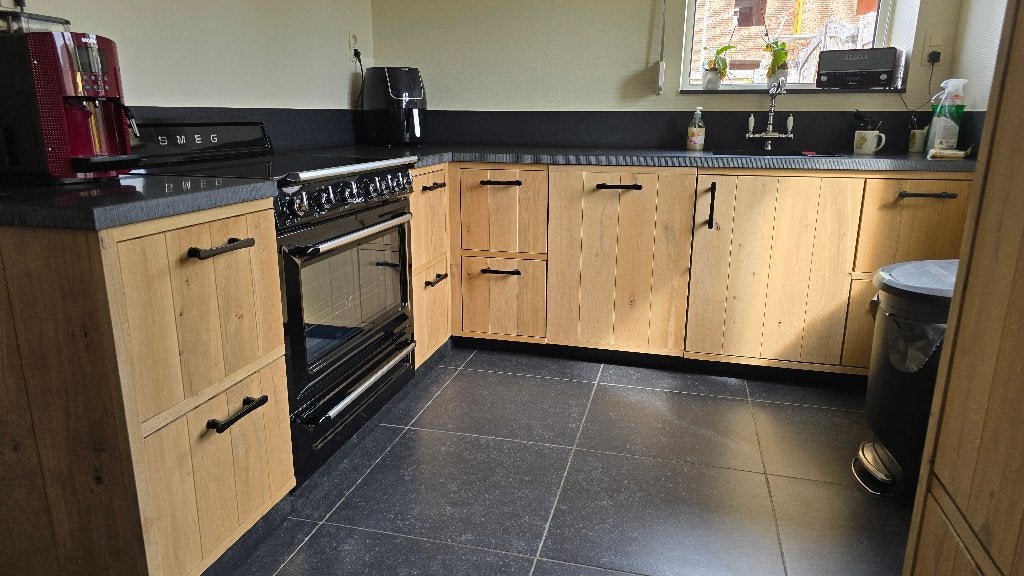 Houten keuken op maat gemaakt, Maison & Meubles, Cuisine | Cuisines complètes, Neuf, Blanc, Bois, Enlèvement ou Envoi