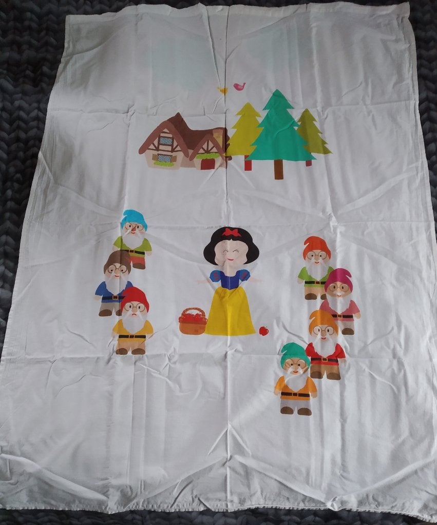 laken ledikant sneeuwwitje, Kinderen en Baby's, Jongetje of Meisje, Overige typen, Ophalen of Verzenden, Zo goed als nieuw