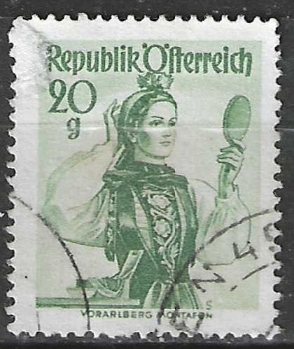 Oostenrijk 1948/1950 - Yvert 742 - Klederdrachten  (ST), Verzenden, Gestempeld