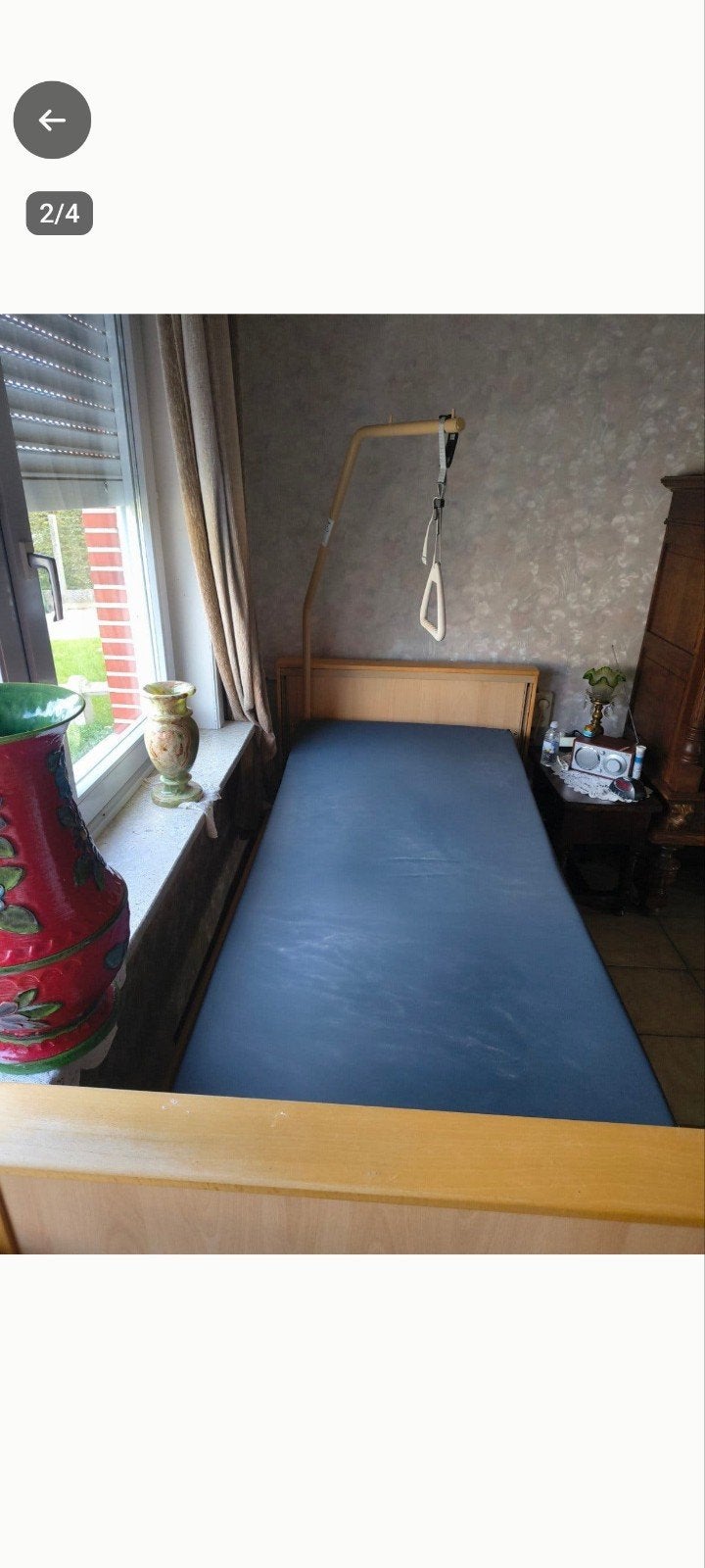 Elektrisch zorgbed met waterdicht matras, Ophalen, Zo goed als nieuw, Eenpersoons, Medisch