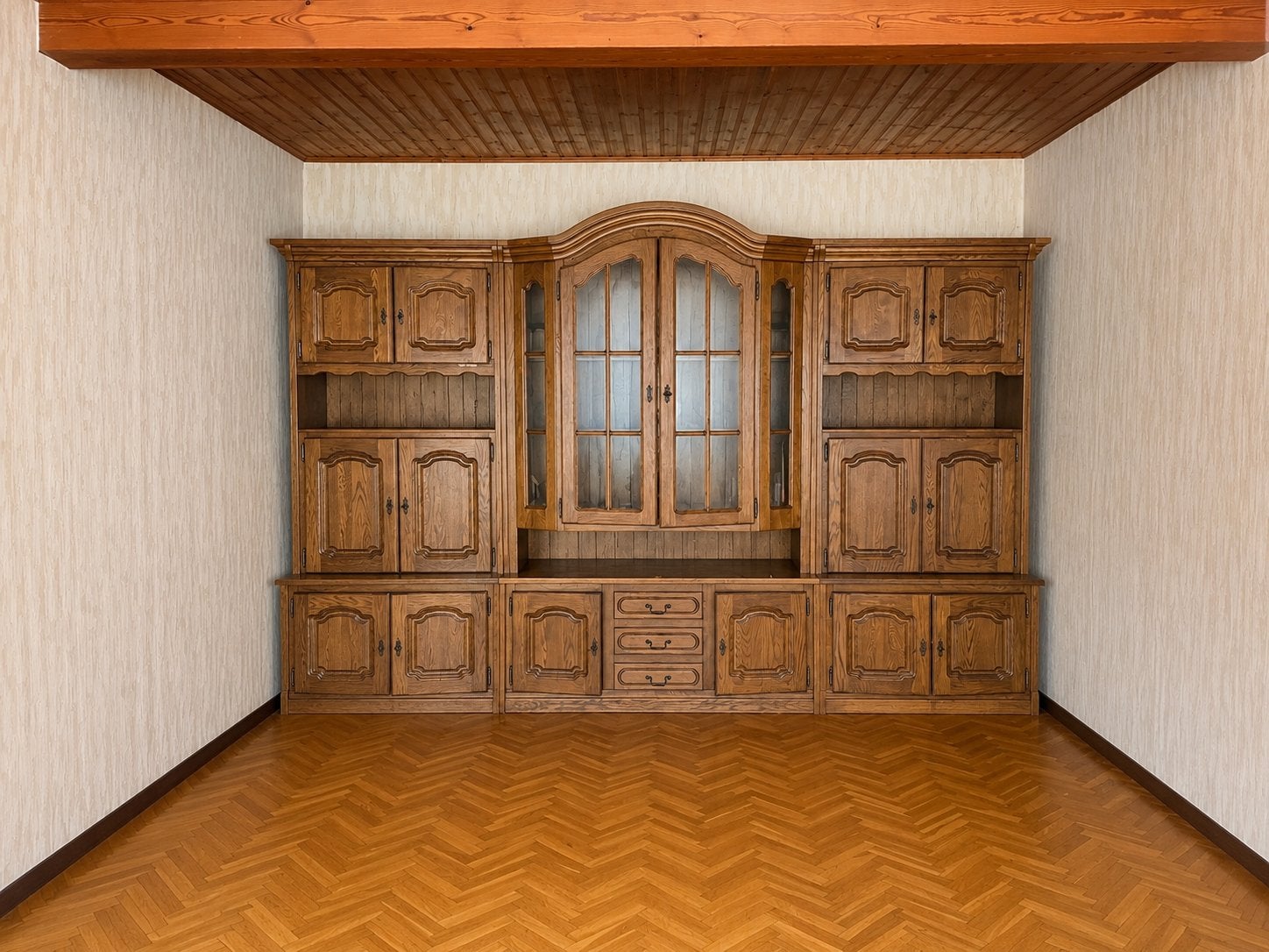Armoire vitrine en chêne, Maison & Meubles, Enlèvement, Comme neuf